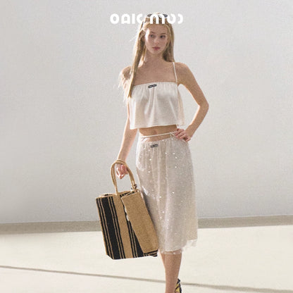 Silk Satin Dress & Camisole Set-Up