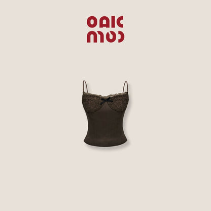 Lace Trim Suspender Skirt and Top Set-Up