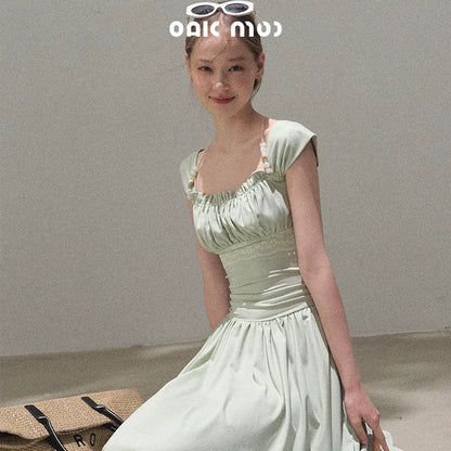 Square Neck Halter Knit Dress