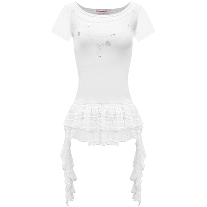 Vintage Chain Pleated Tee