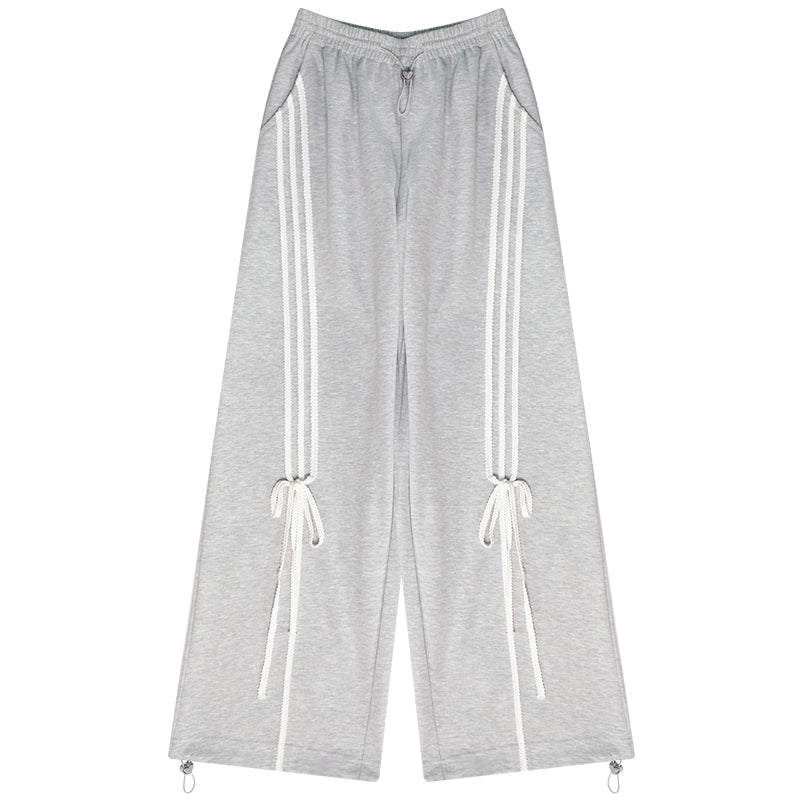Drape Tie Straight Leg Sweatpants