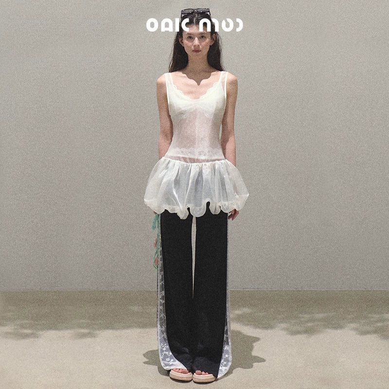 Copper Lace Wide Leg Pants