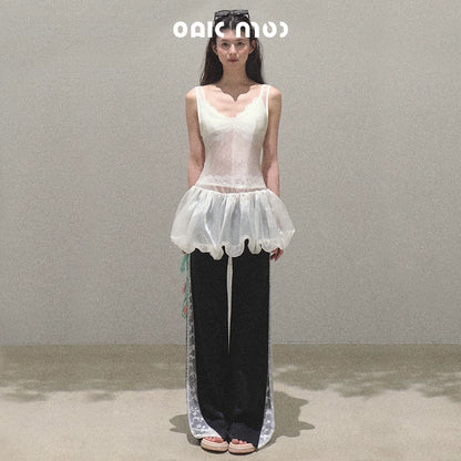 Copper Lace Wide Leg Pants