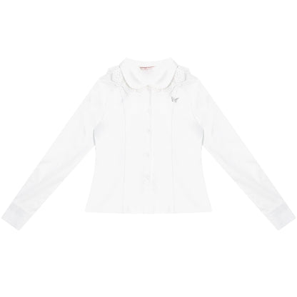 Retro Design White Ballet Shirt