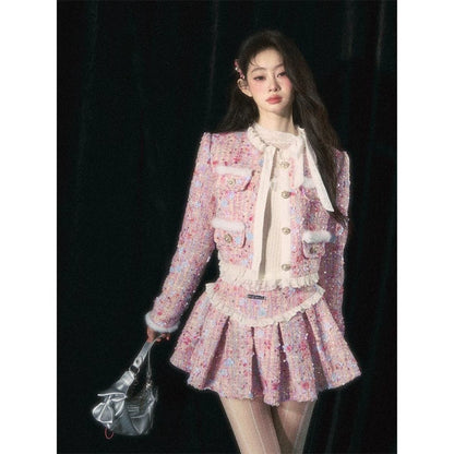 Small Fragrance Pink Skirt Set-Up