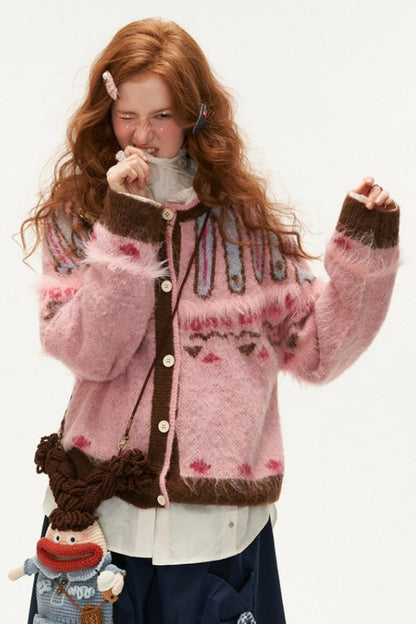 Retro Soft Knit Cardigan Sweater