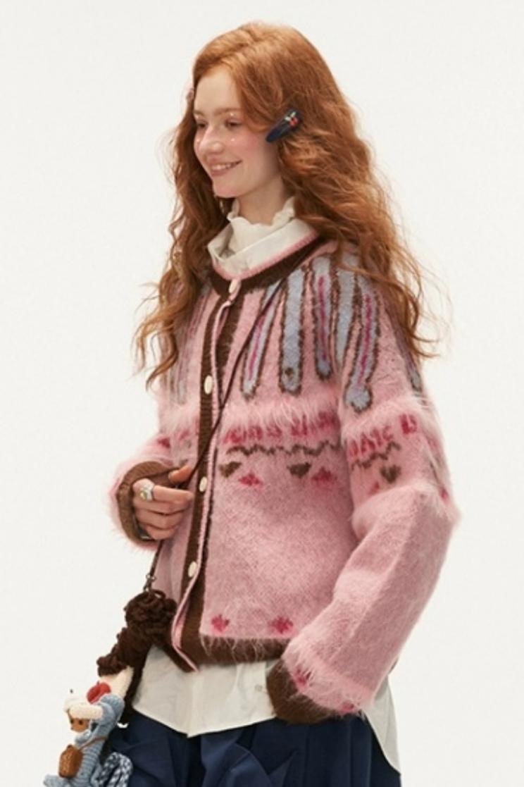 Retro Soft Knit Cardigan Sweater