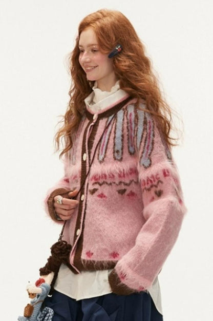 Retro Soft Knit Cardigan Sweater