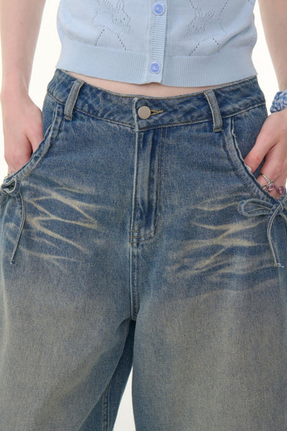 Vintage Blue High-Waisted Wide-Leg Jeans