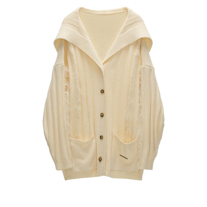 Lapel Knitted Loose Sweater Jacket