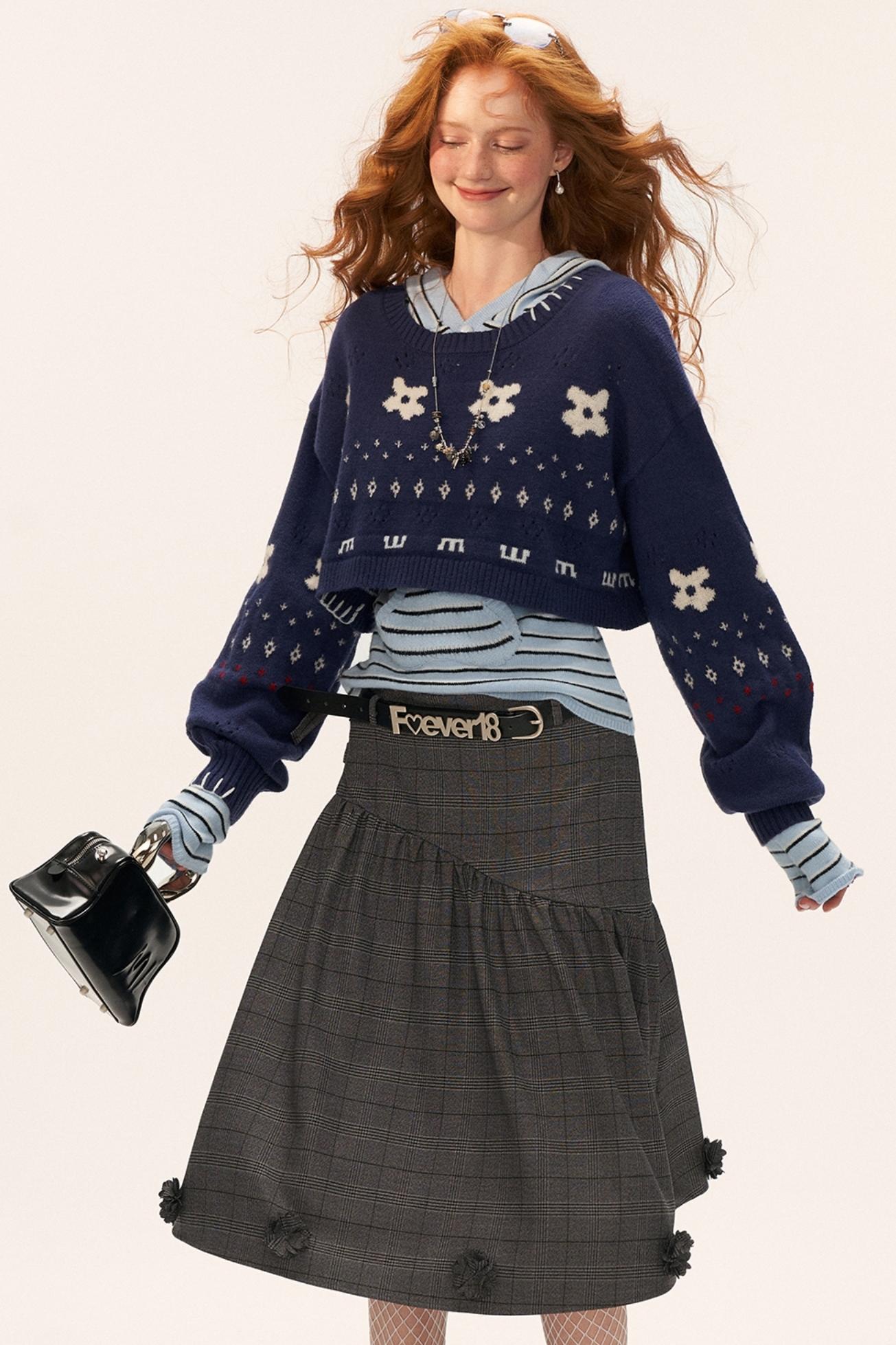 Apple Stripe Hoodie Sweater