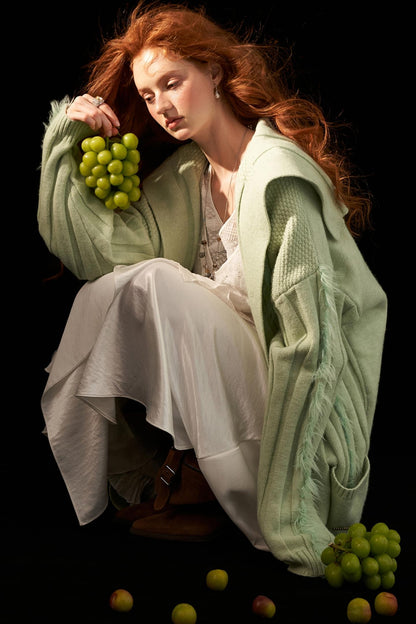 Lapel Knitted Loose Sweater Jacket