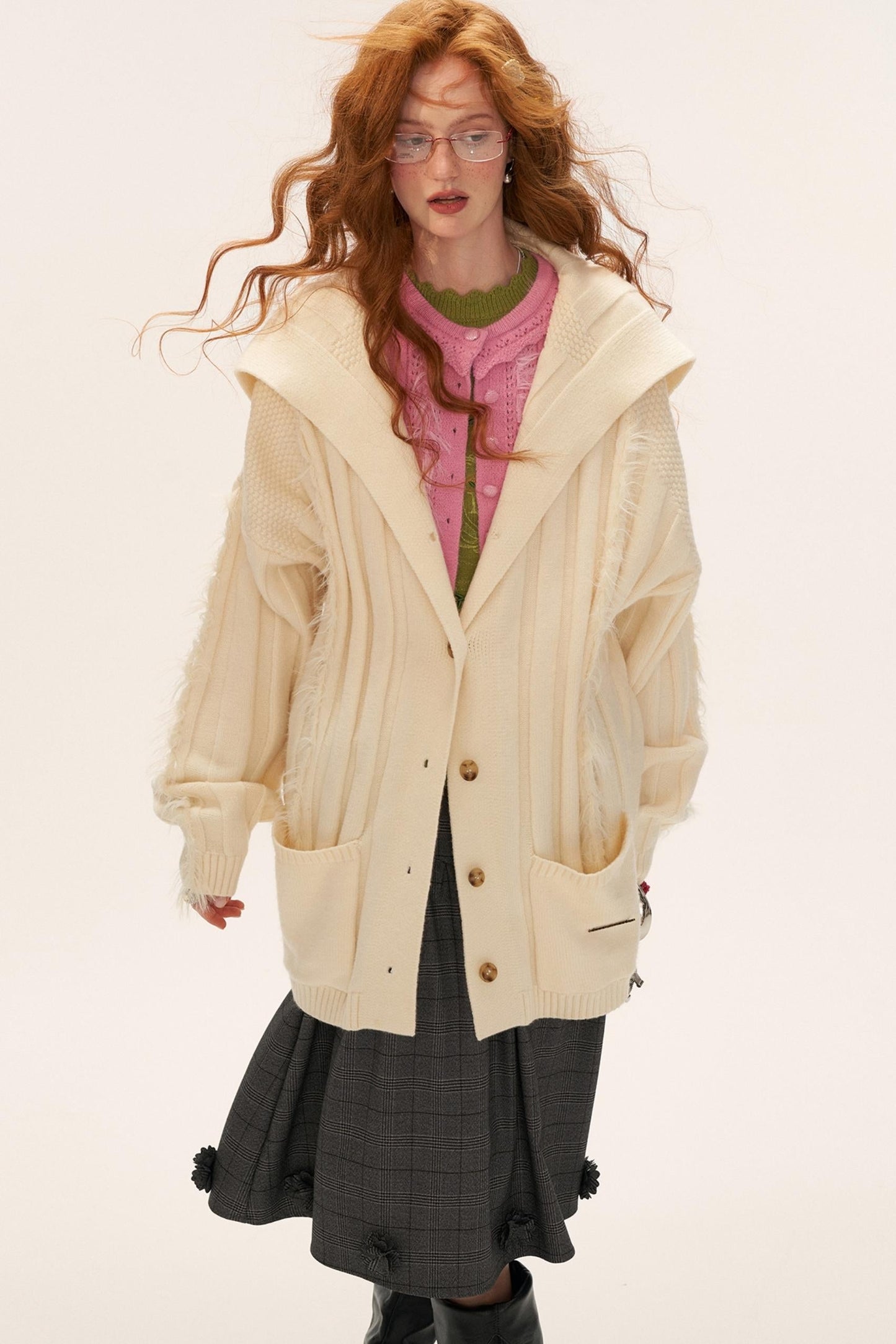 Lapel Knitted Loose Sweater Jacket