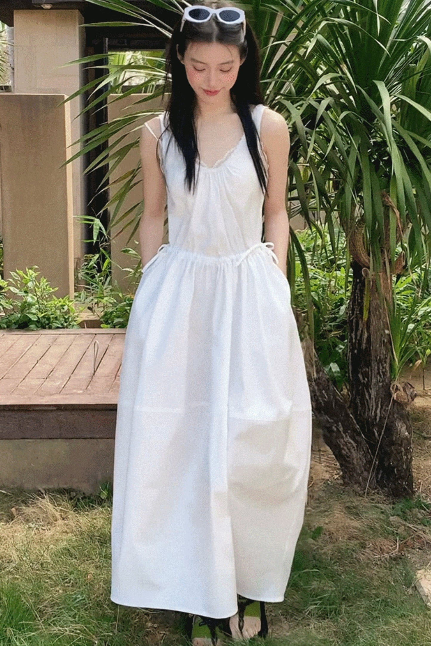 Sycamore Rose Fiber Vest & Balloon Dress