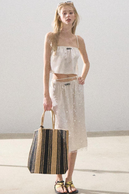 Silk Satin Dress & Camisole Set-Up