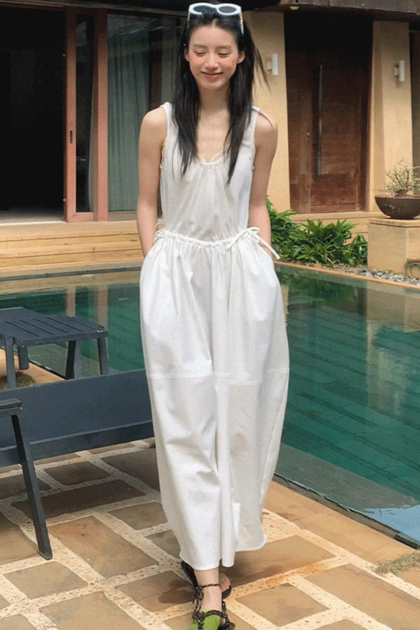 Sycamore Rose Fiber Vest & Balloon Dress