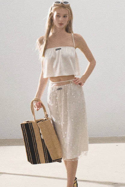 Silk Satin Dress & Camisole Set-Up