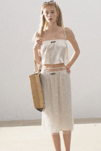 Silk Satin Dress & Camisole Set-Up