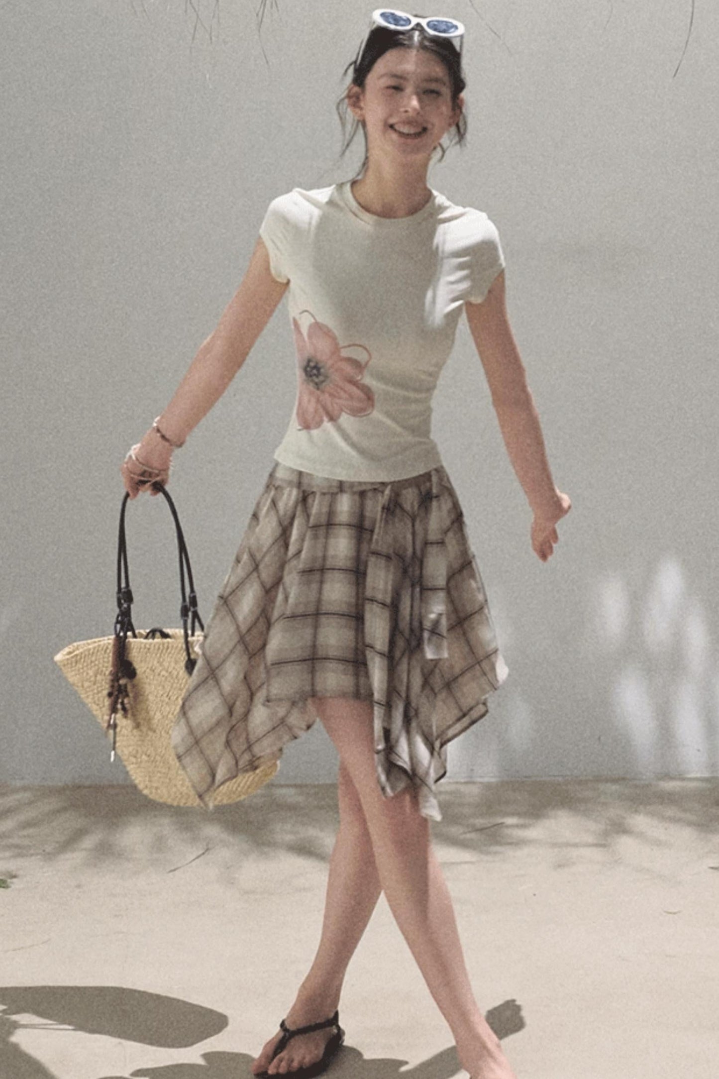 Love Ripple Plaid Skirt