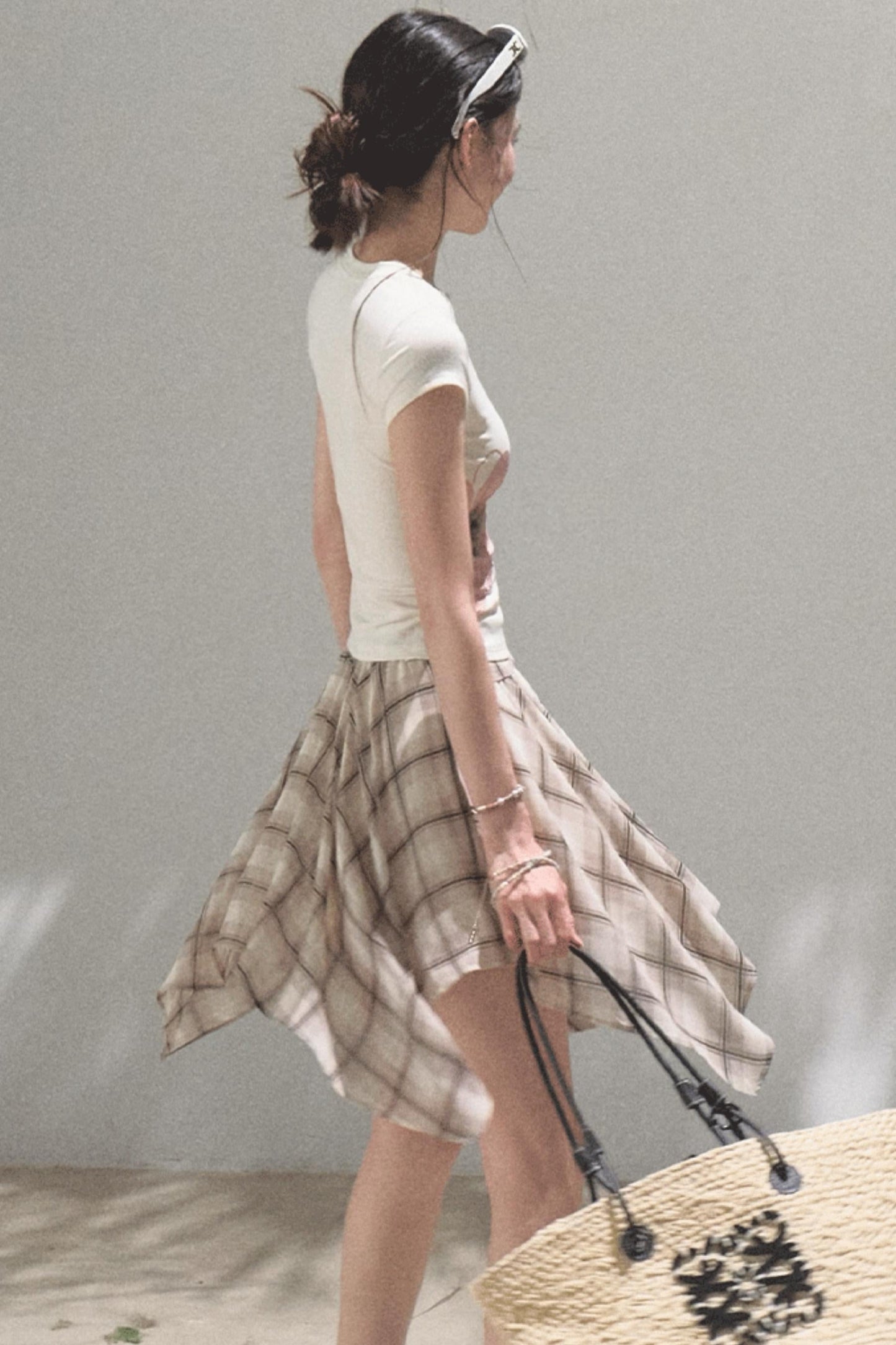 Love Ripple Plaid Skirt