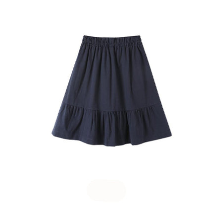 Checked Navy Skirt Shirt Set-Up