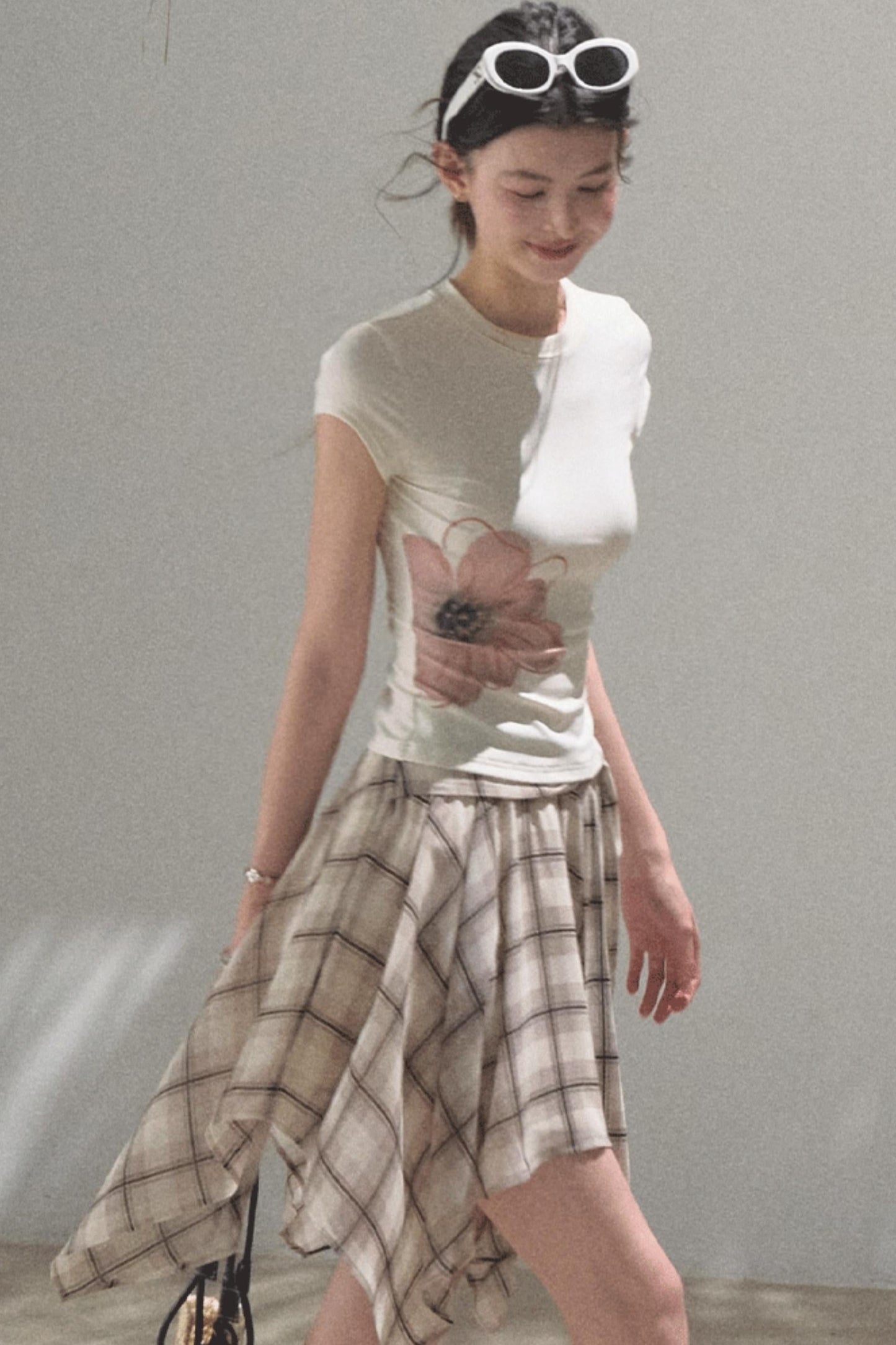 Love Ripple Plaid Skirt