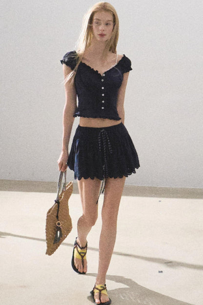 Lime Bliss Boho Peplum Skirt