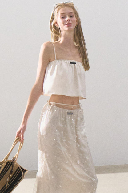 Silk Satin Dress & Camisole Set-Up