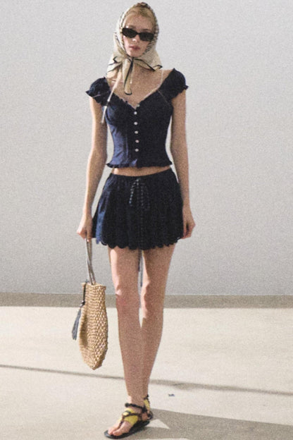 Lime Bliss Boho Peplum Skirt