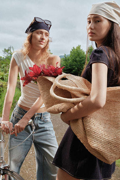 Summer Cicadas Denim V-Neck Waist Dress