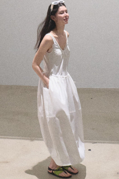 Sycamore Rose Fiber Vest & Balloon Dress