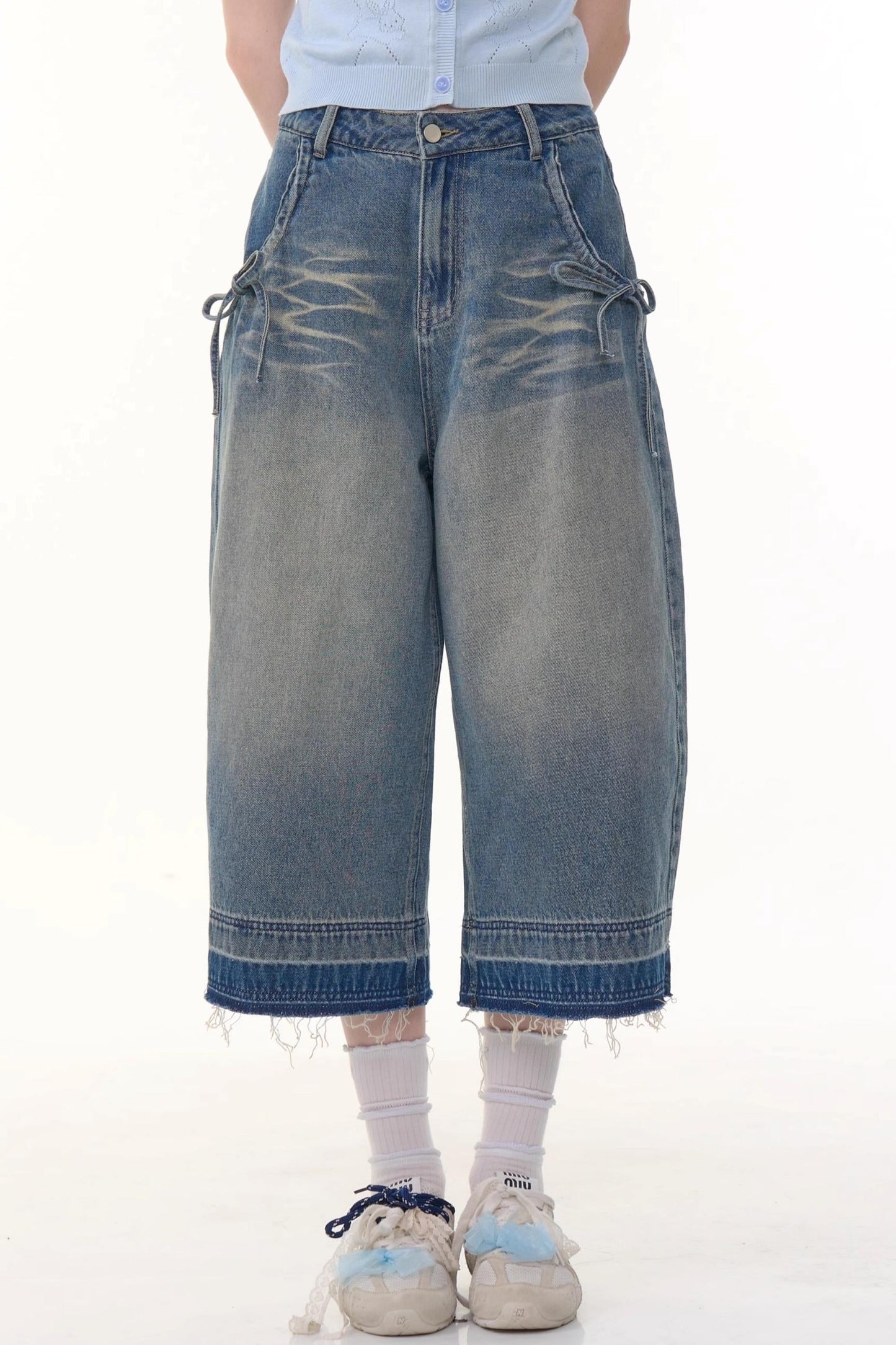 Vintage Blue High-Waisted Wide-Leg Jeans