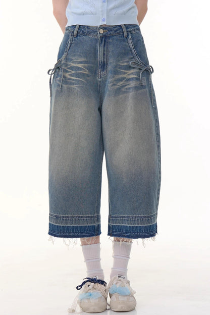 Vintage Blue High-Waisted Wide-Leg Jeans