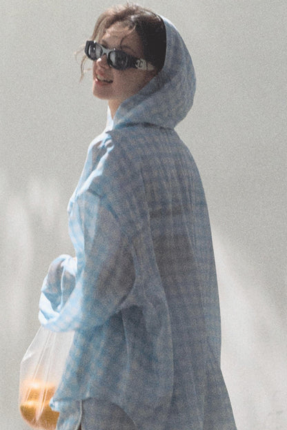 Sun Plaid Shirt & Shorts Set-Up