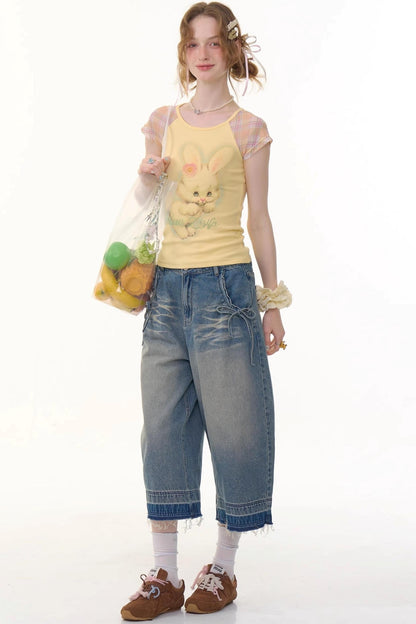 Vintage Blue High-Waisted Wide-Leg Jeans