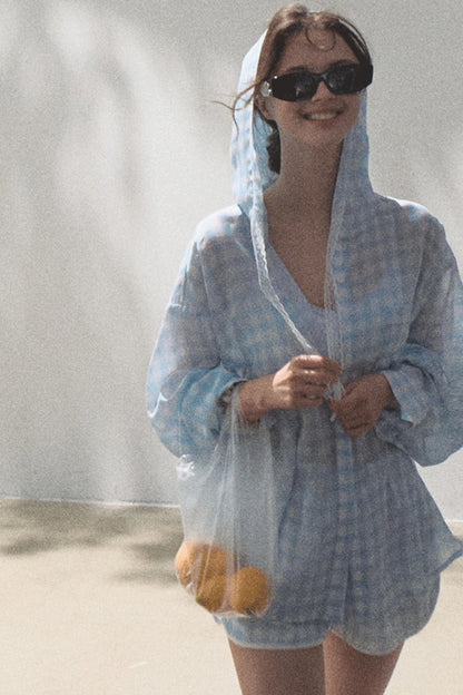 Sun Plaid Shirt & Shorts Set-Up