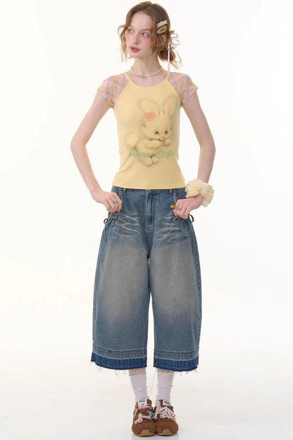 Vintage Blue High-Waisted Wide-Leg Jeans