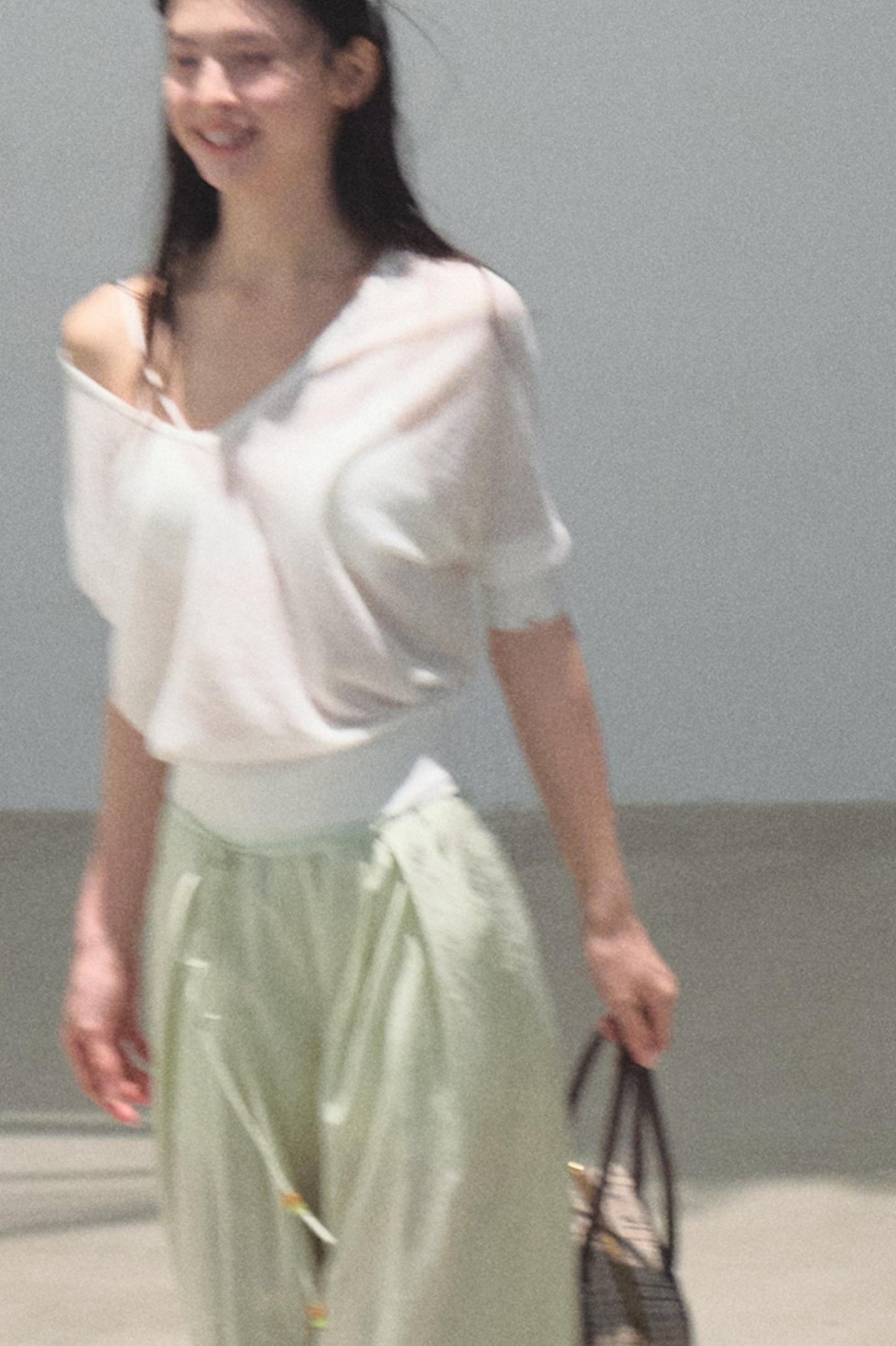 Distant Tenderness Linen Knit Camisole T-Shirt Set