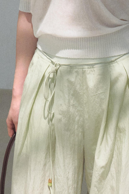 Distant Tenderness Linen Knit Camisole T-Shirt Set