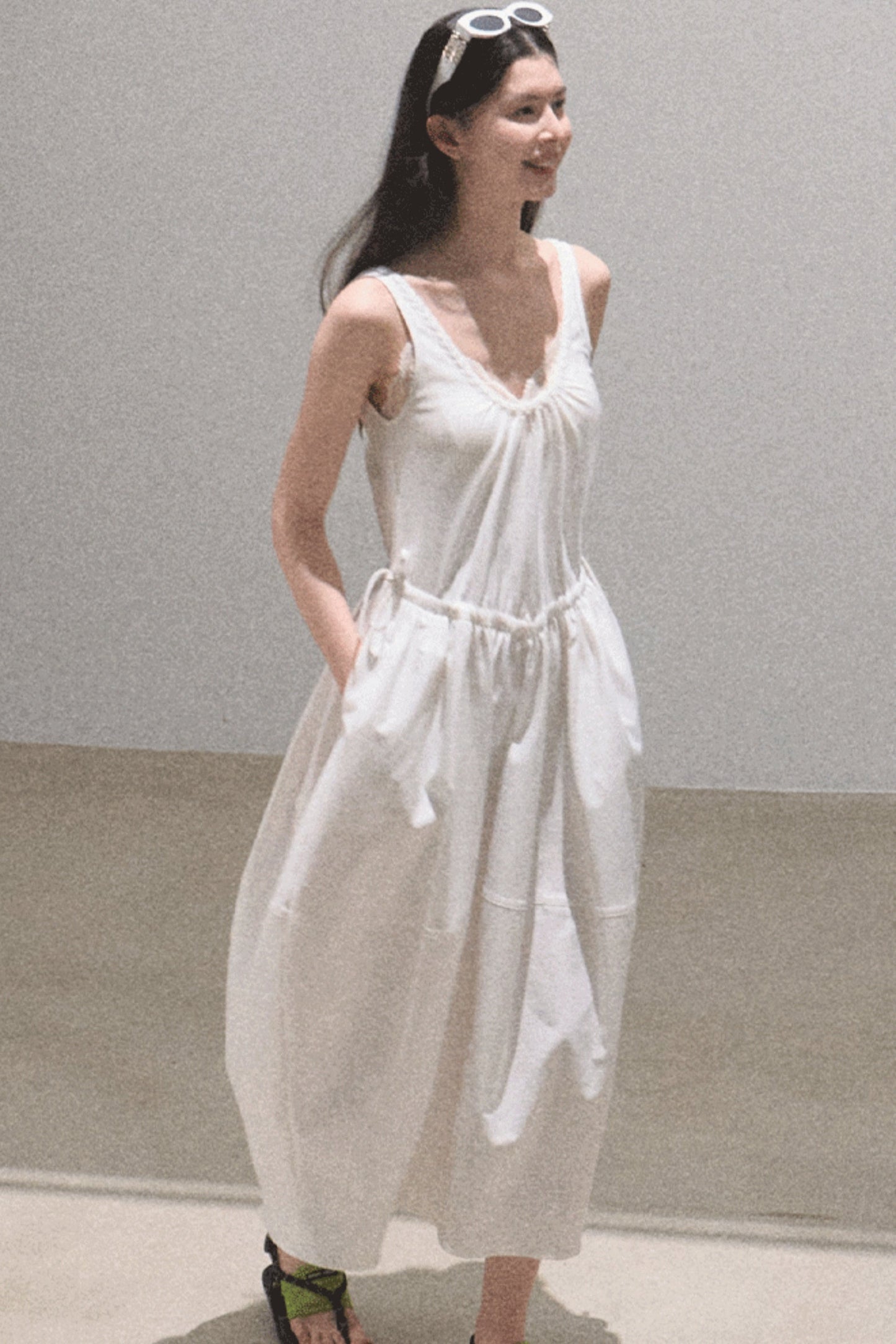 Sycamore Rose Fiber Vest & Balloon Dress