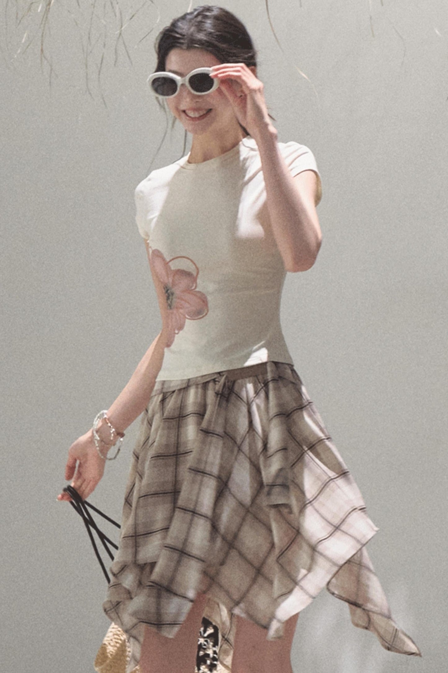 Love Ripple Plaid Skirt