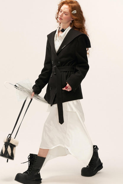 College Style Woolen Coat