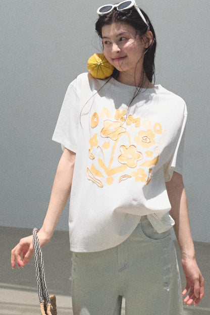 Count Her Flowers Cool Loose T-Shirt