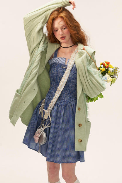 Lapel Knitted Loose Sweater Jacket