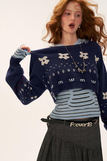 Apple Stripe Hoodie Sweater