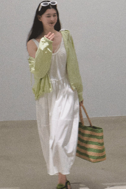 Sycamore Rose Fiber Vest & Balloon Dress