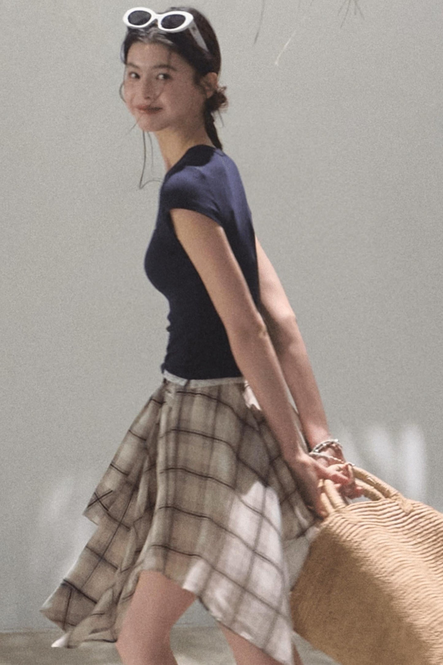 Love Ripple Plaid Skirt