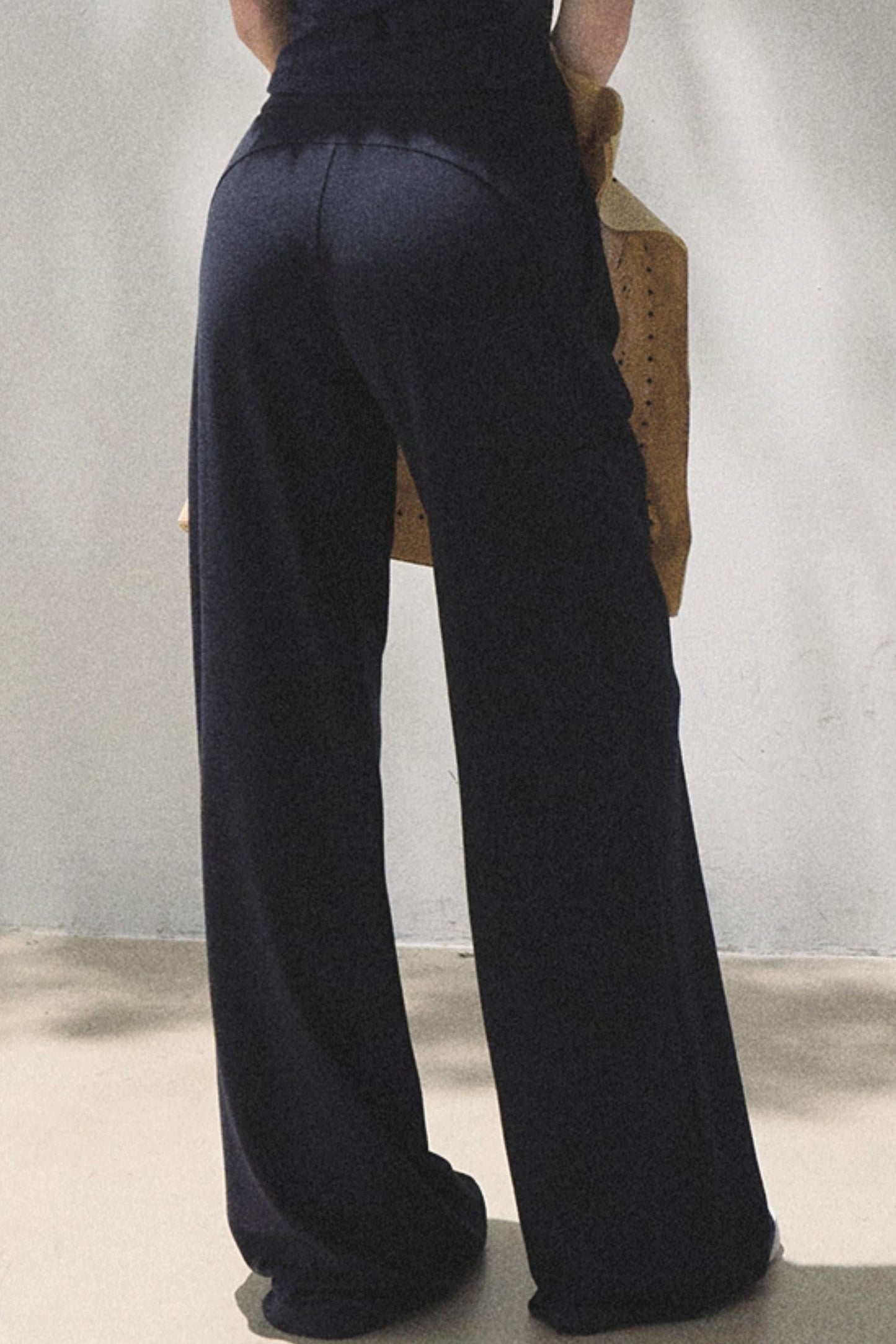 Lace-Up Top &amp; Wide Leg Pants Set-Up