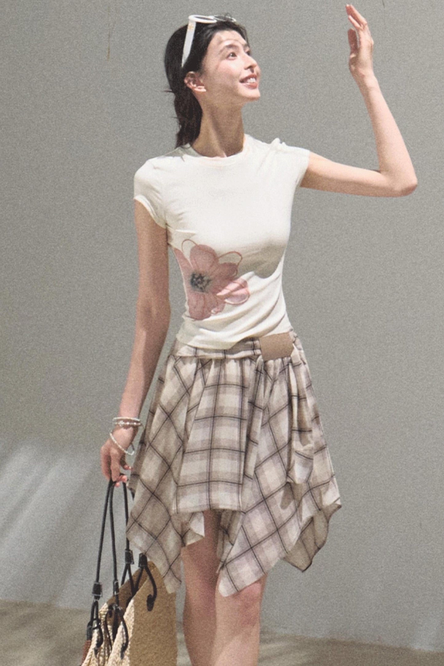 Love Ripple Plaid Skirt