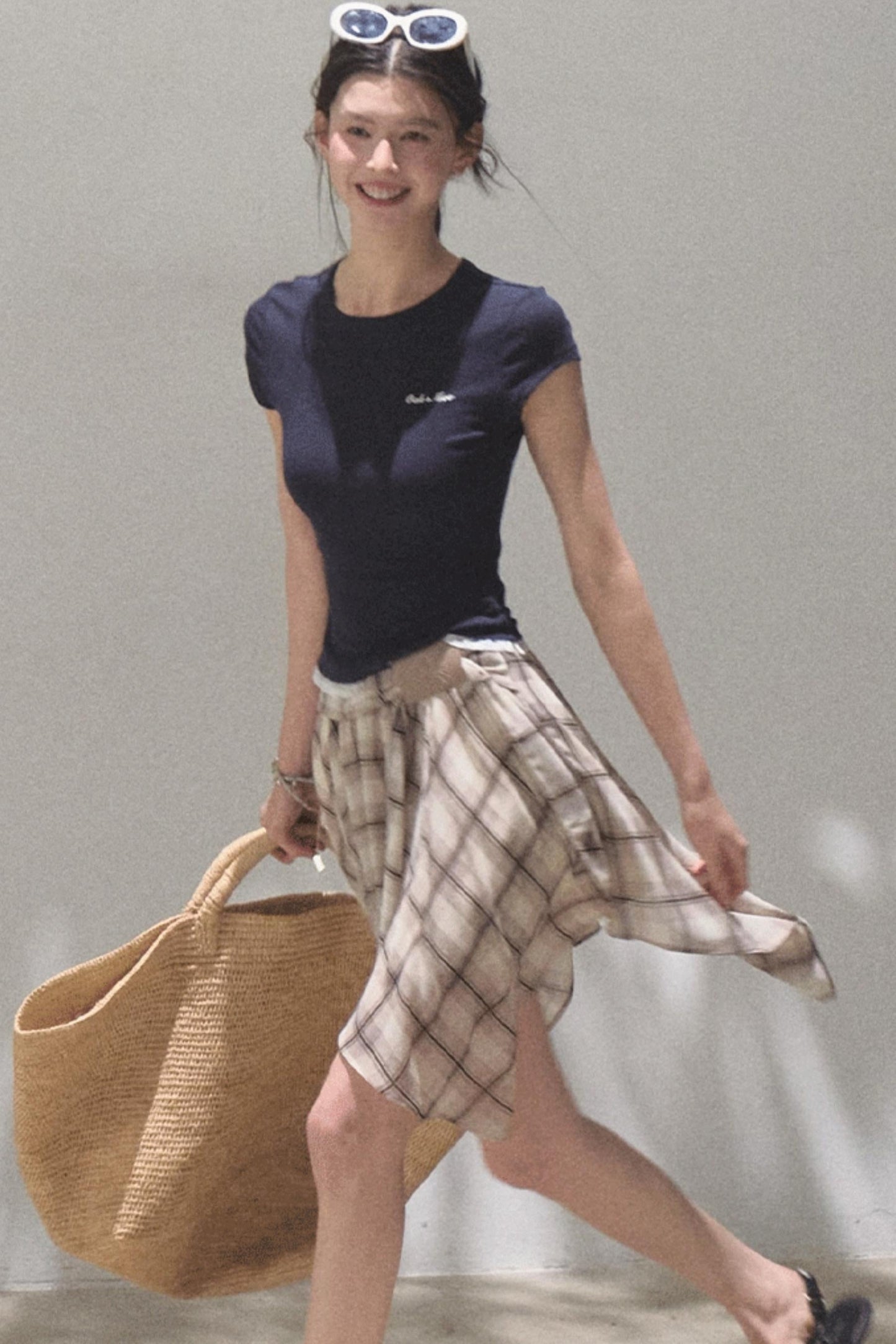 Love Ripple Plaid Skirt